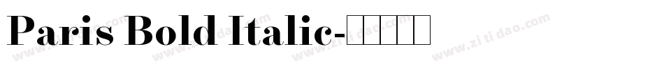 Paris Bold Italic字体转换